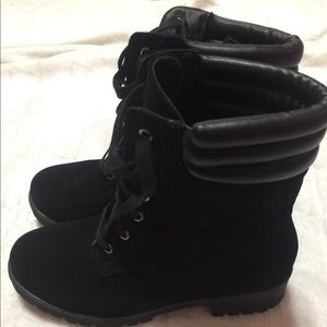 Black combat boots